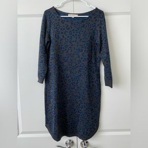 Ann Taylor Loft sweater dress, women’s size M, 3/4 sleeve, leopard print